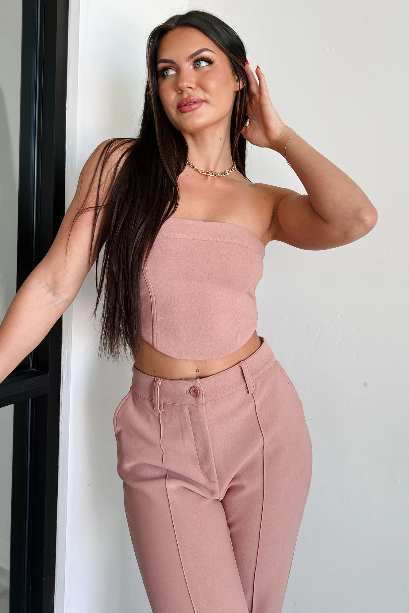 Boosted Confidence Back Lace-Up Tube Top (Terracotta) - Image 4